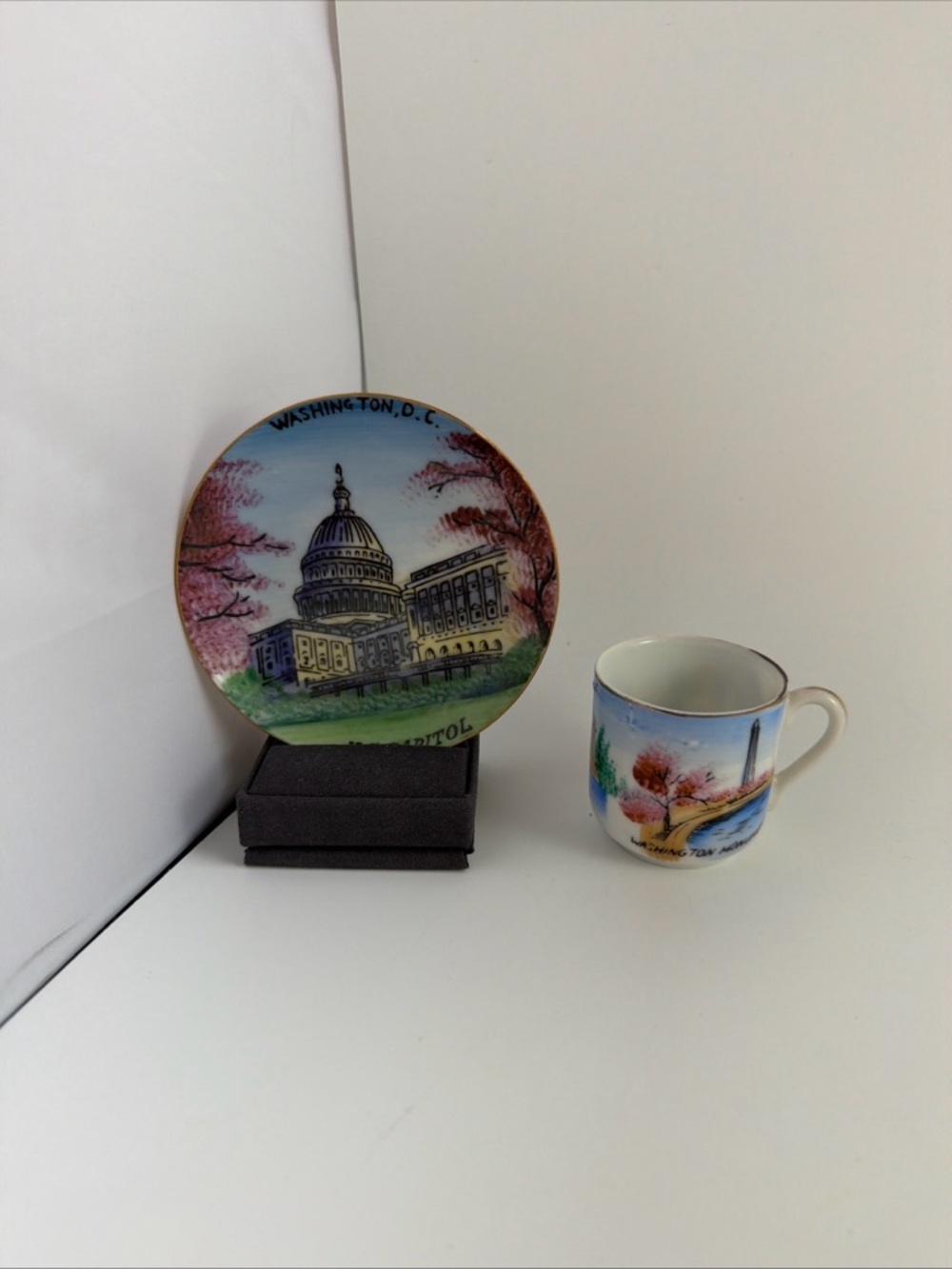 Vintage Souvenir Collectibles Washington DC Tea Cup and Saucer ~ Silberne